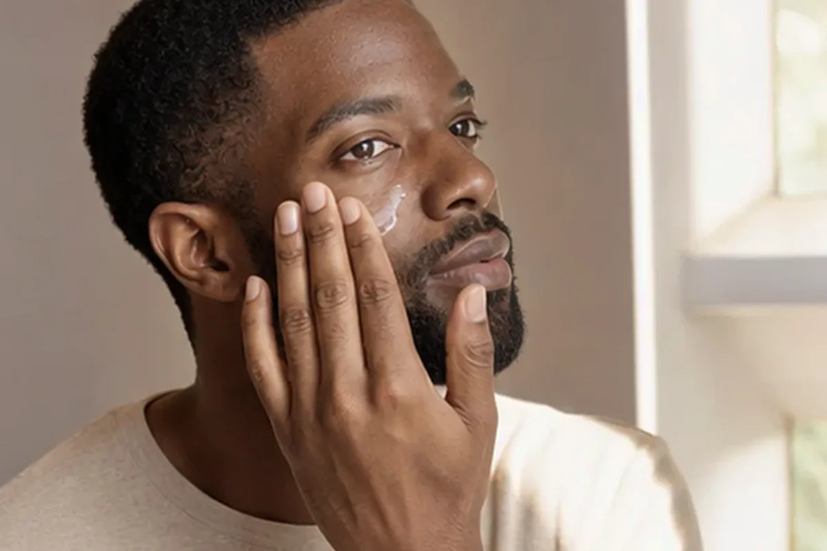 Redaktionelle Detailaufnahme zur Orientierung bei Gesichtsmaske bei ersten Fältchen