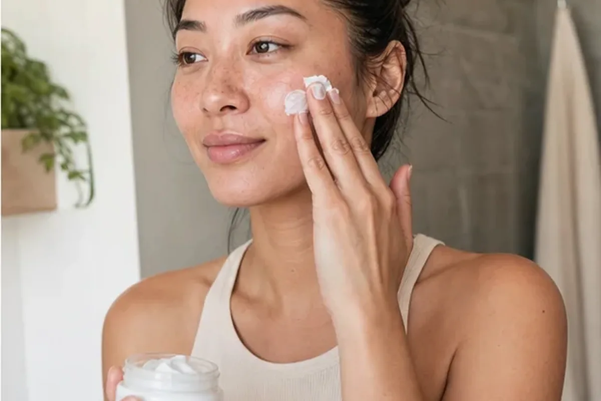 Authentischer Wohlfühlmoment passend zum Beauty-Thema Hyaluron-Serum für unreine Haut