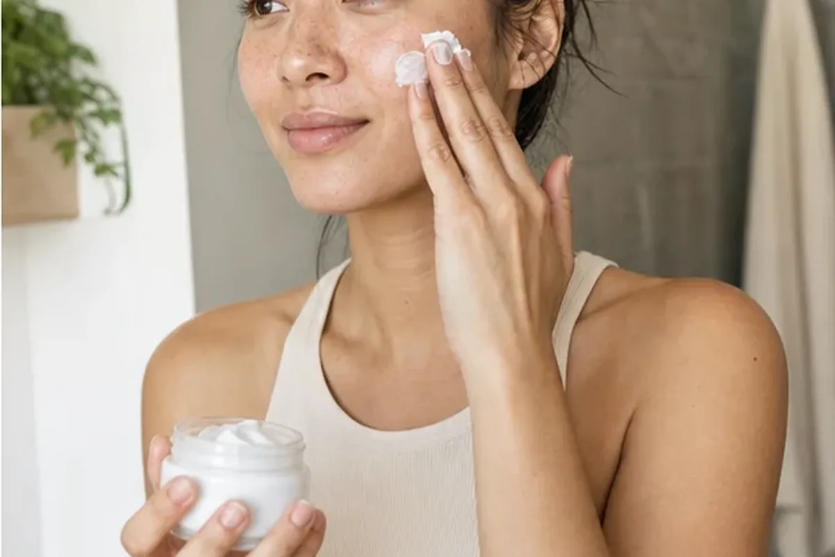 Authentischer Wohlfühlmoment passend zum Beauty-Thema Anti-Aging-Routine für unreine Haut