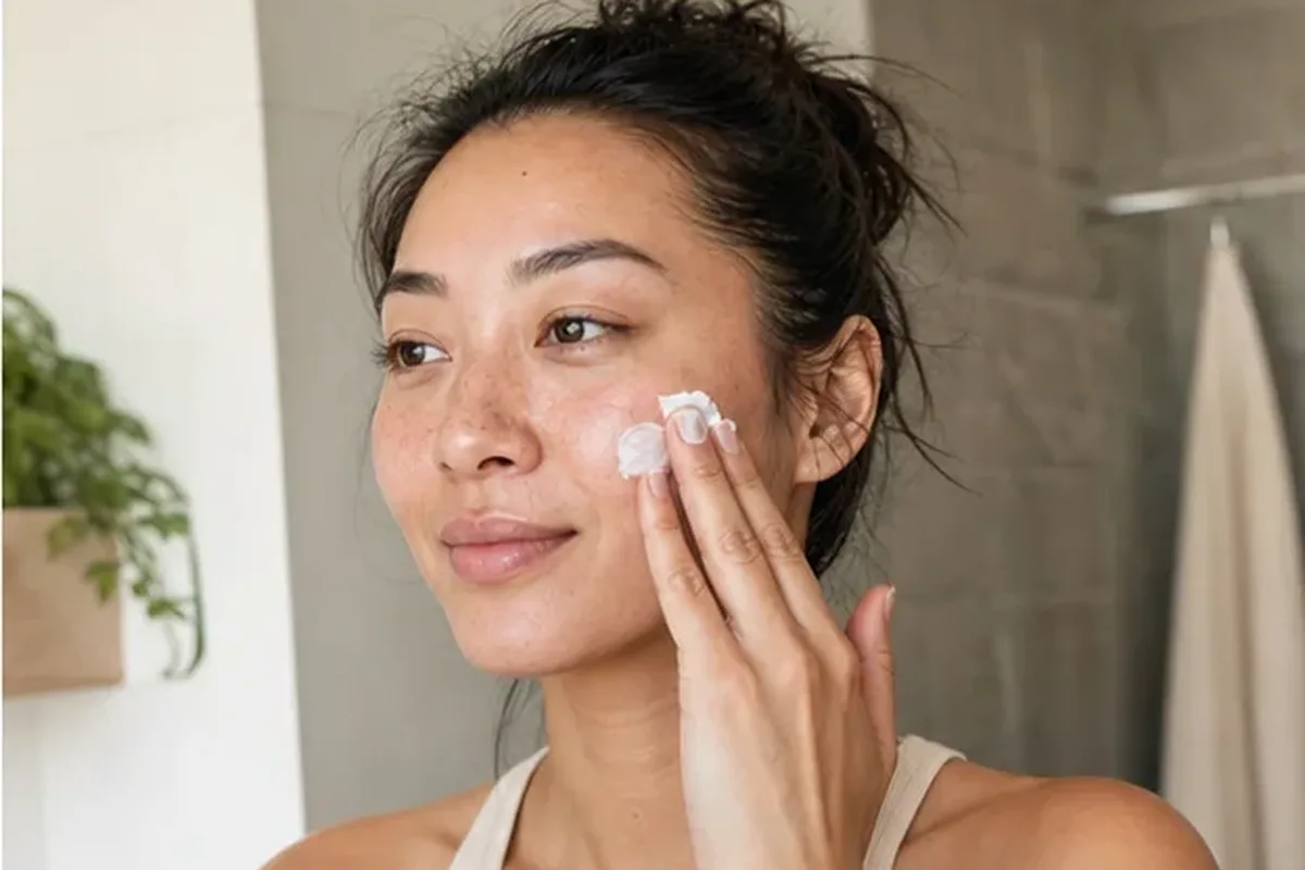 Authentischer Wohlfühlmoment passend zum Beauty-Thema Reinigungsöl für empfindliche Haut