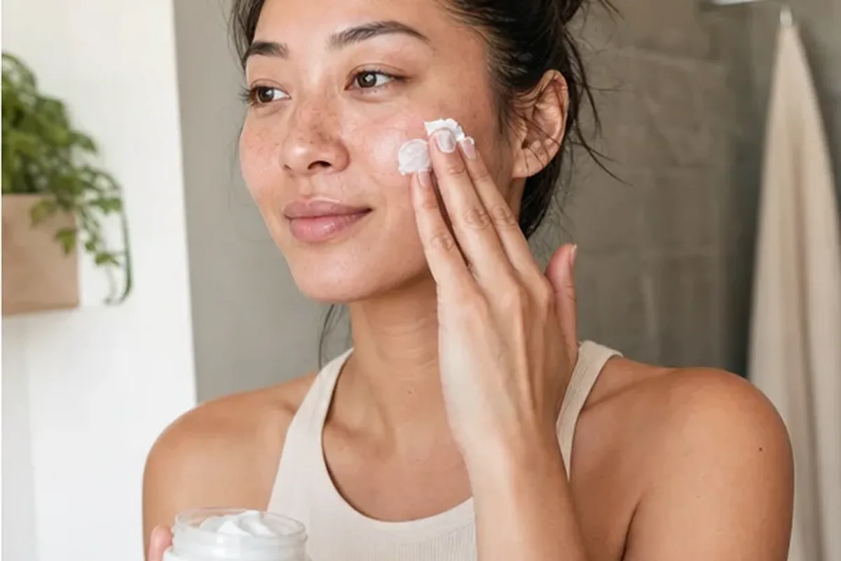 Authentischer Wohlfühlmoment passend zum Beauty-Thema Sonnenschutz für unreine Haut