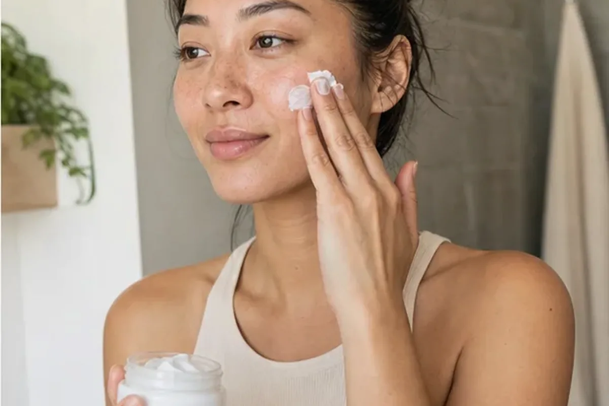 Authentischer Wohlfühlmoment passend zum Beauty-Thema Mizellenwasser bei Pigmentflecken