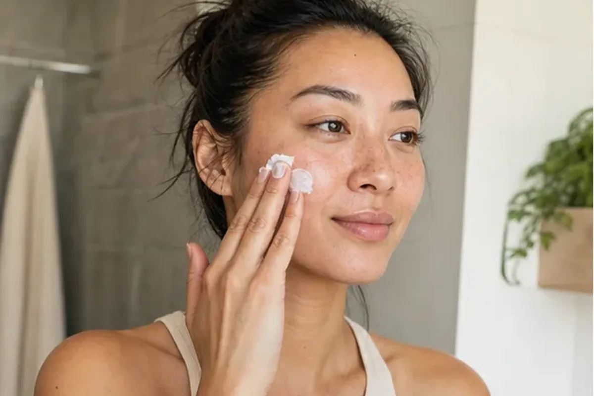 Authentischer Wohlfühlmoment passend zum Beauty-Thema Hautbarriere-Pflege für fettige Haut