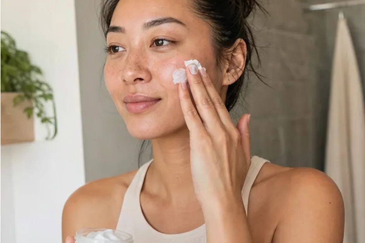 Authentischer Wohlfühlmoment passend zum Beauty-Thema Retinol-Serum für Mischhaut