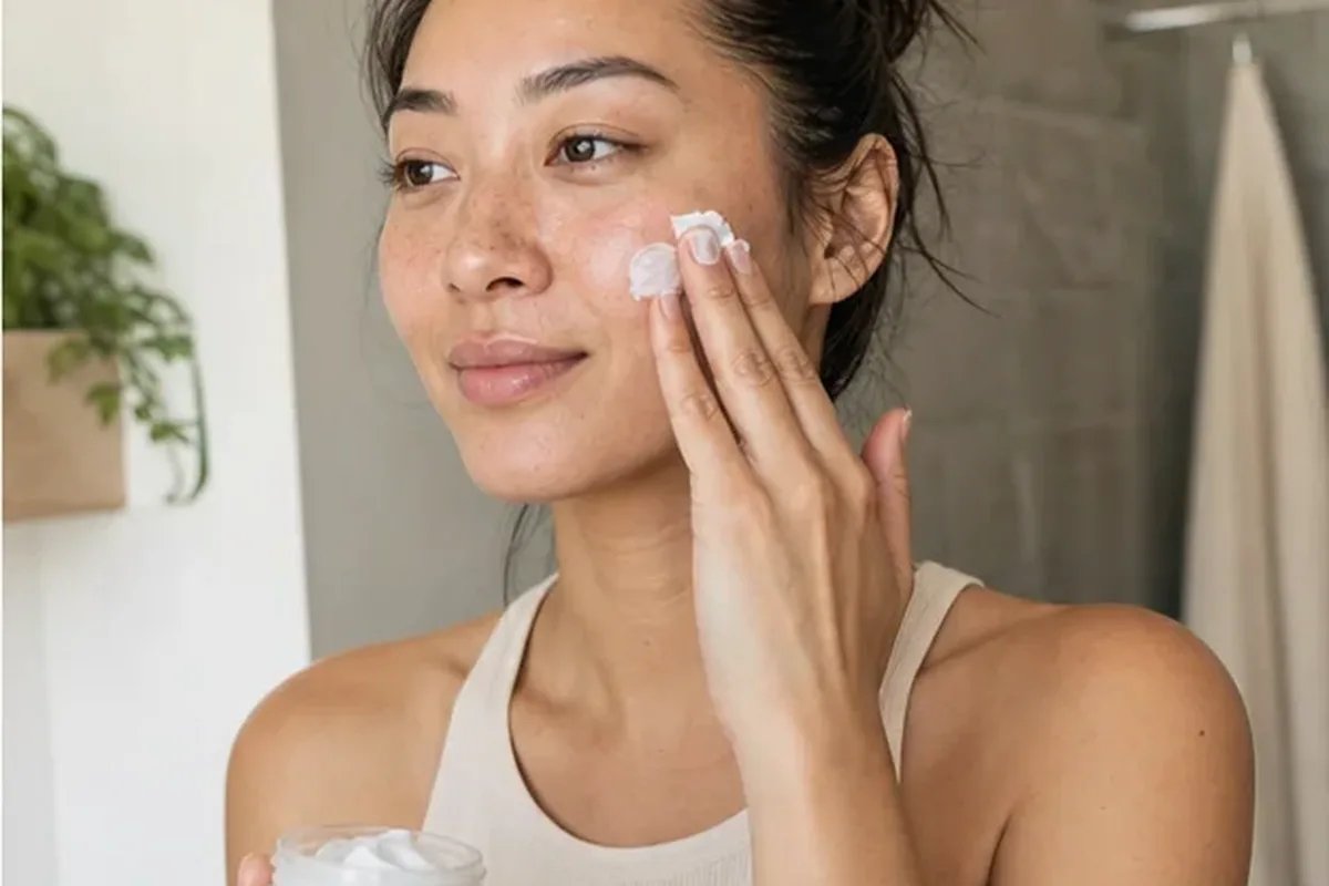 Authentischer Wohlfühlmoment passend zum Beauty-Thema Retinol-Serum bei Rötungen