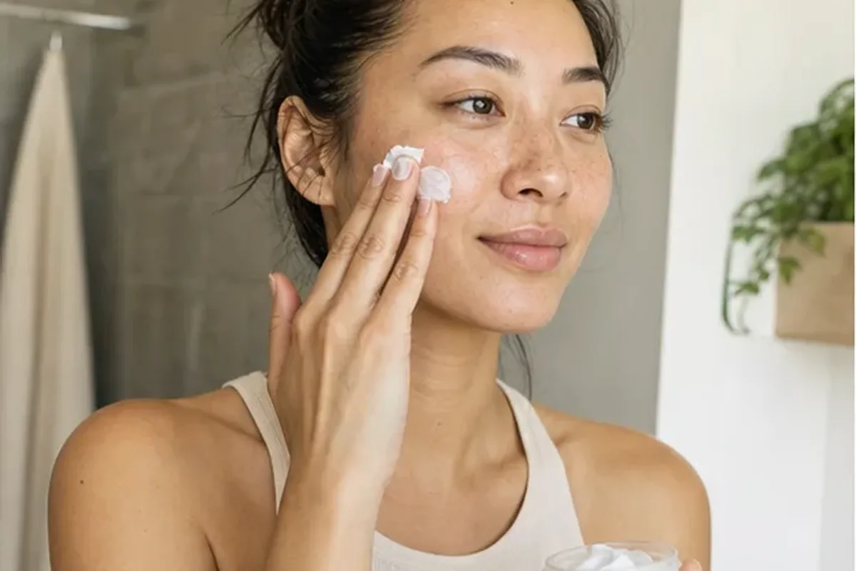 Authentische Beauty-Routine passend zum Thema Gesichtscreme für trockene Haut