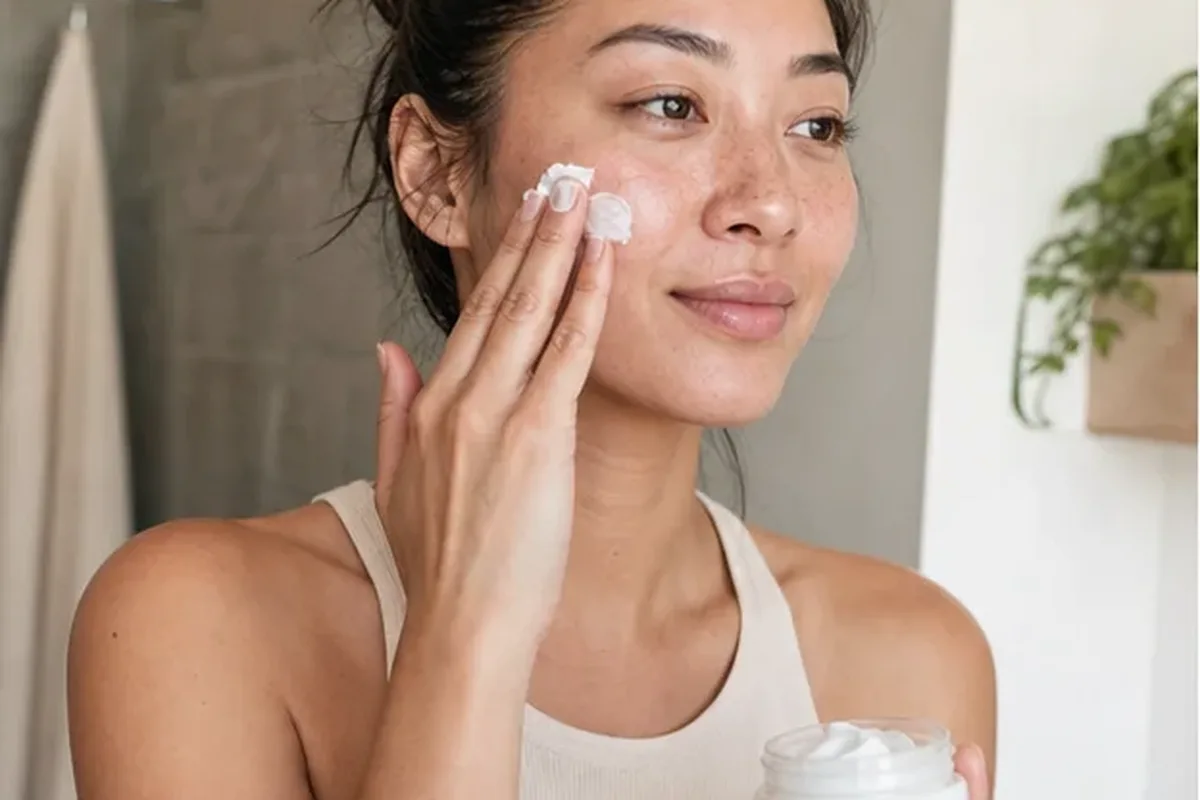 Emotionaler und authentischer Anwendungsmoment rund um Retinol-Serum für fettige Haut