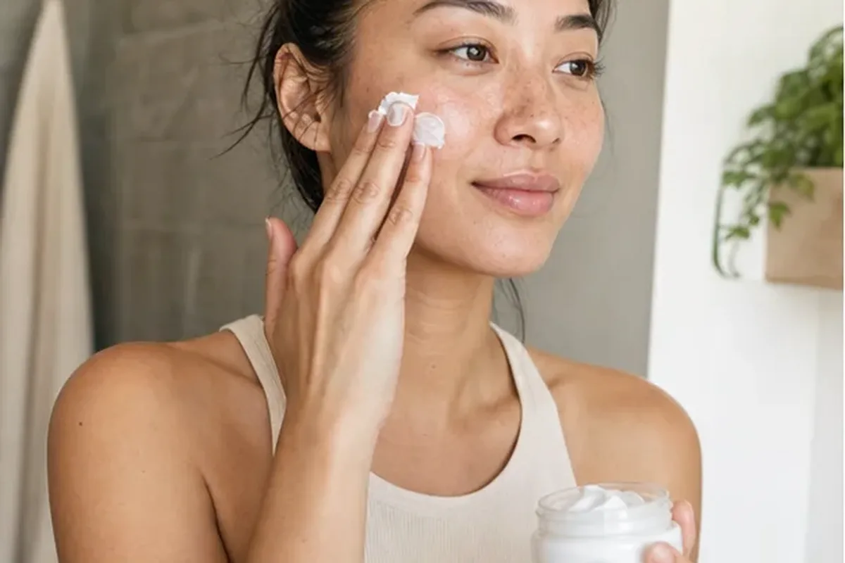 Authentischer Wohlfühlmoment passend zum Beauty-Thema Augenpflege für Mischhaut