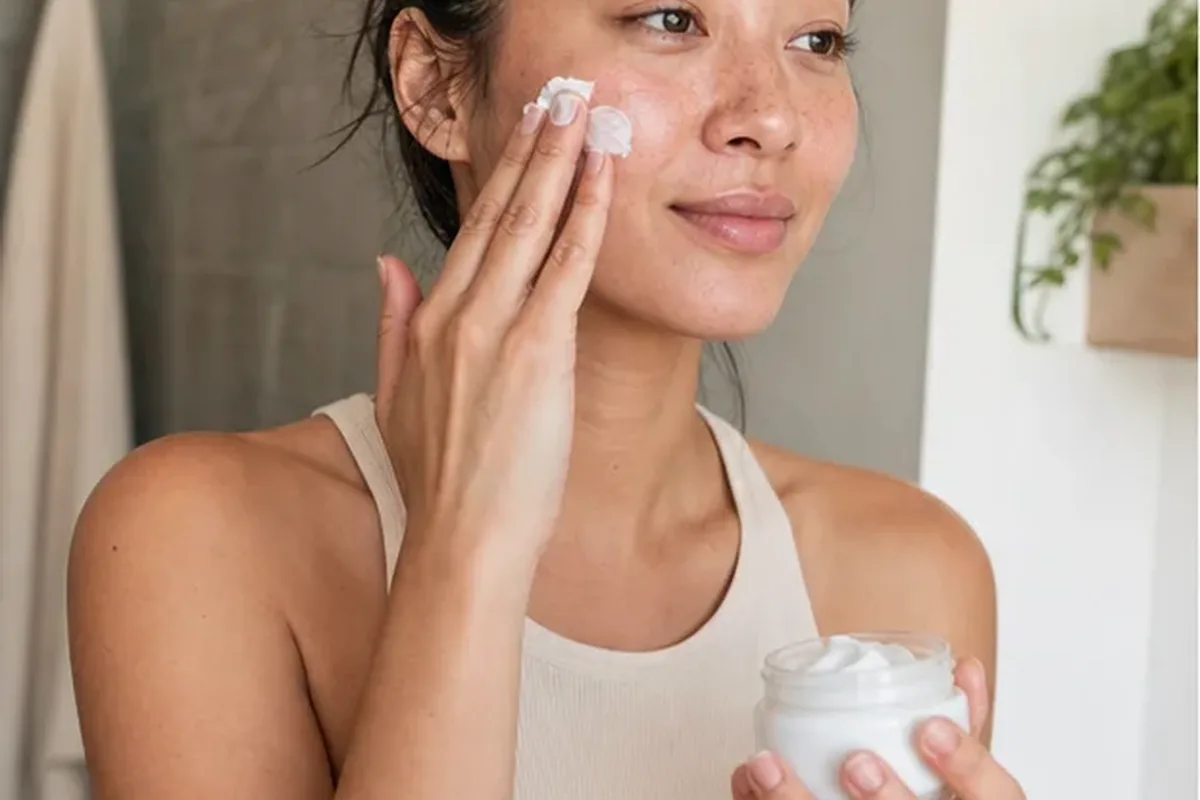 Authentischer Wohlfühlmoment passend zum Beauty-Thema Vitamin-C-Serum bei Pigmentflecken