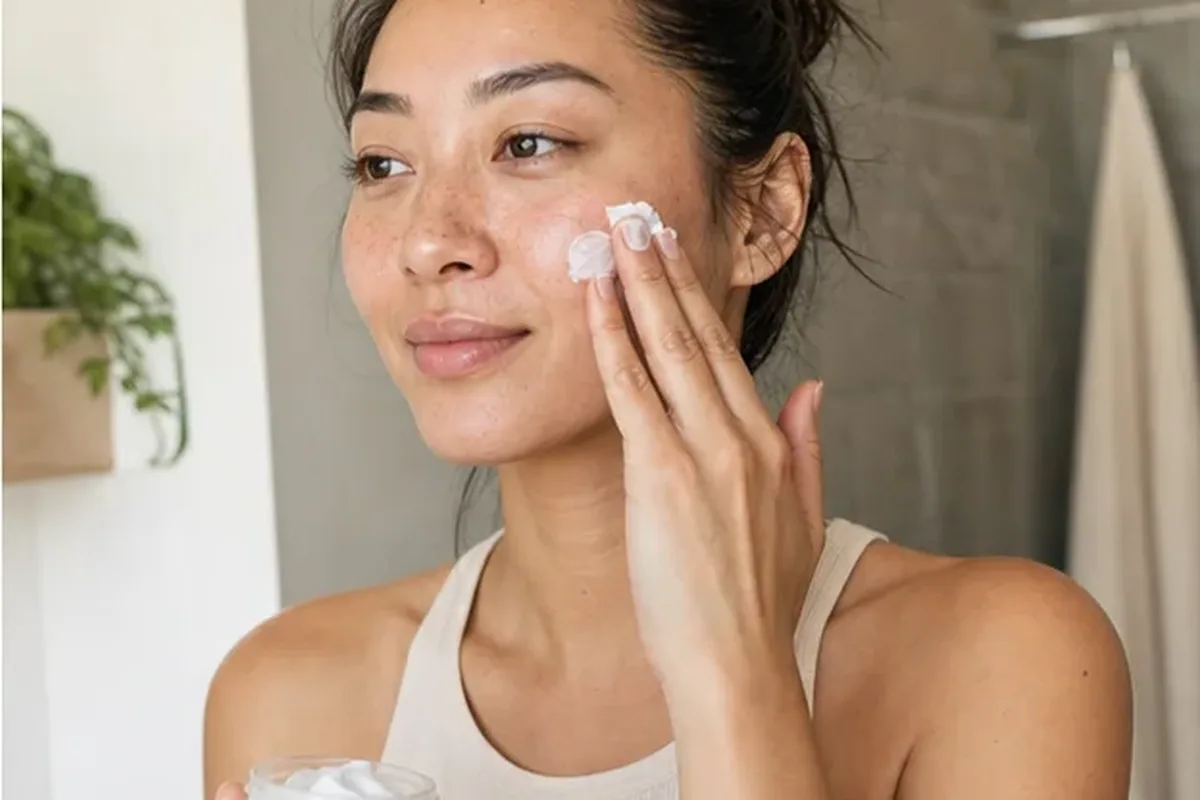 Authentische Beauty-Routine passend zum Thema Gesichtscreme für fettige Haut