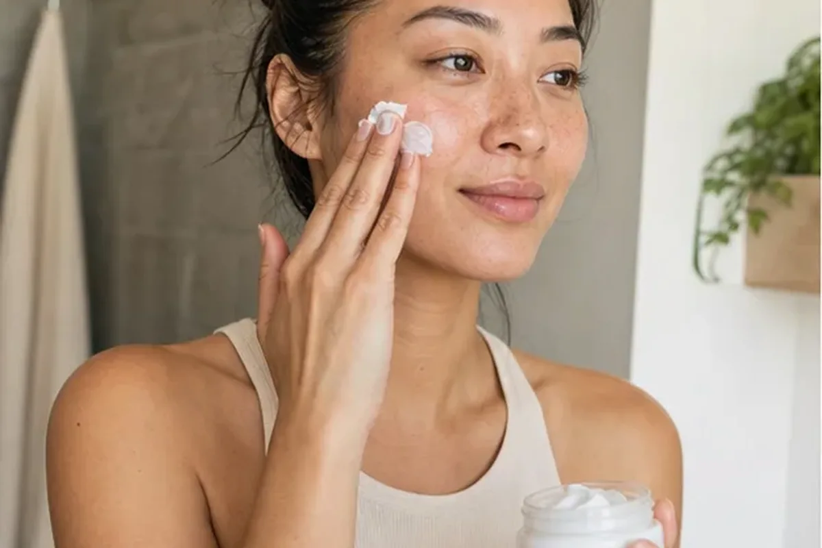Authentischer Wohlfühlmoment passend zum Beauty-Thema Feuchtigkeitsserum bei Pigmentflecken