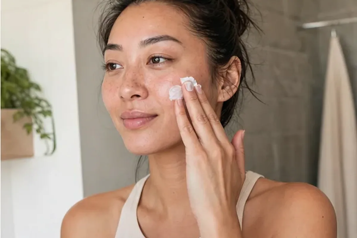 Authentische Beauty-Routine passend zum Thema Gesichtsmaske für Mischhaut