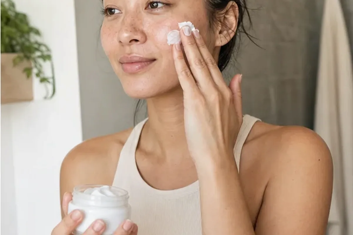 Authentischer Wohlfühlmoment passend zum Beauty-Thema Gesichtsreinigung für unreine Haut