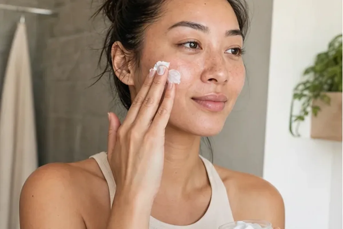 Authentischer Wohlfühlmoment passend zum Beauty-Thema Gesichtswasser für fettige Haut