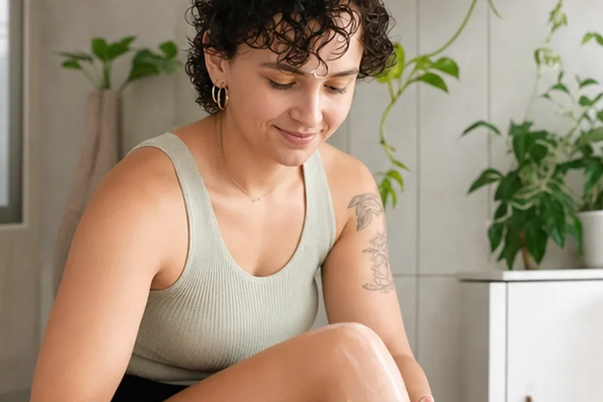 Authentischer Wohlfühlmoment passend zum Beauty-Thema IPL-Gerät für dunkle Haare