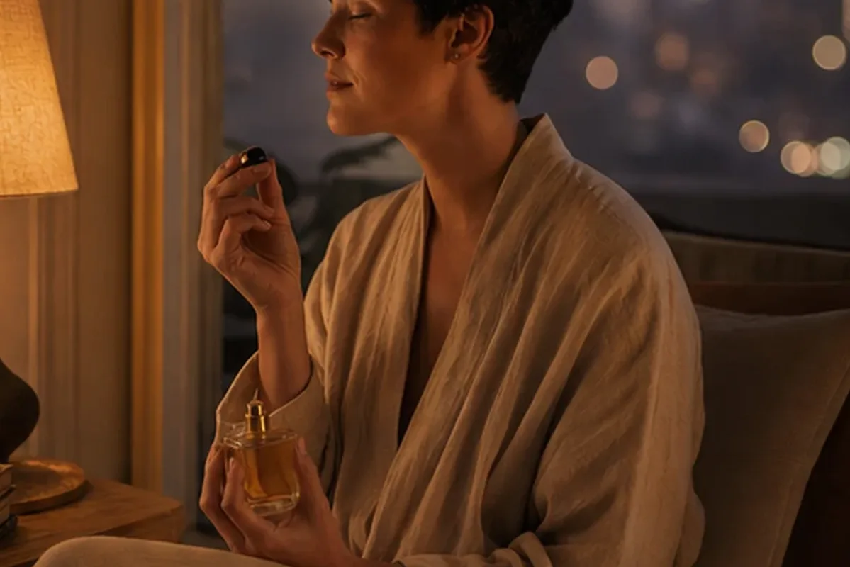 Authentische Beauty-Routine passend zum Thema Büroduft bei kaltem Wetter