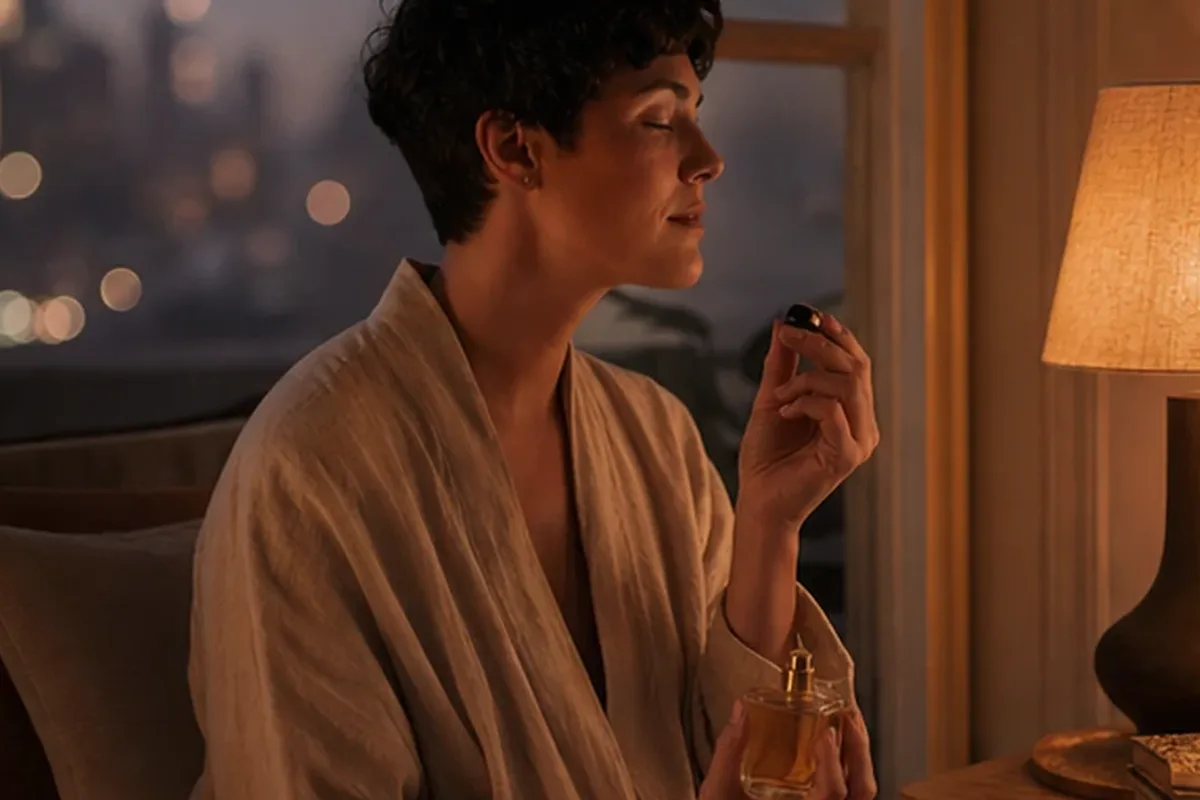 Authentische Beauty-Routine passend zum Thema Abendduft bei kaltem Wetter