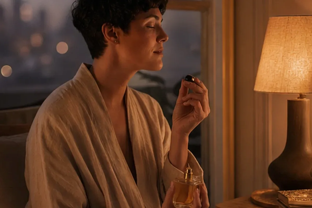 Authentischer Wohlfühlmoment passend zum Beauty-Thema Nischenduft bei kaltem Wetter