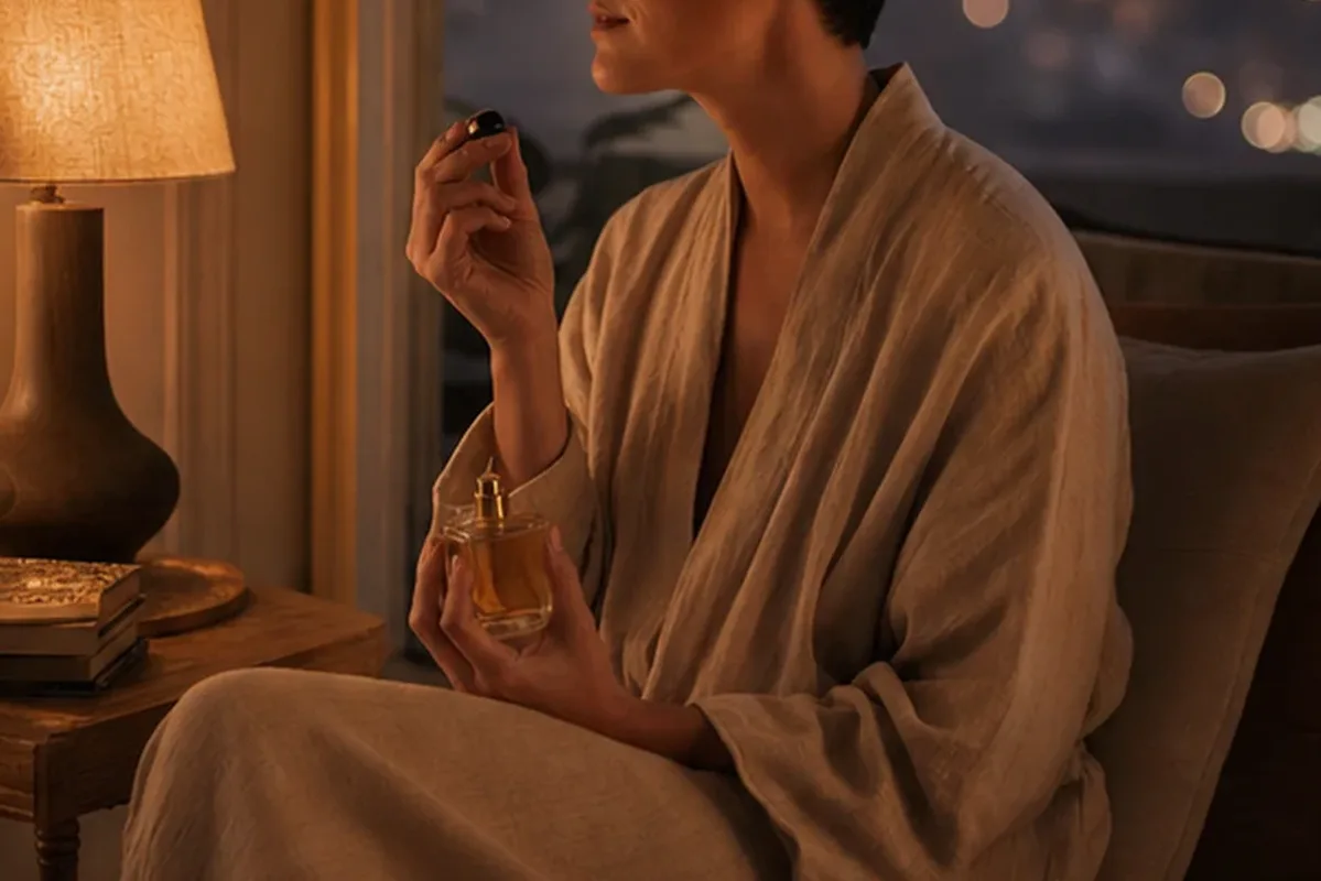 Redaktioneller Beauty-Moment zur Ausgangslage bei Eau de Toilette bei warmem Wetter