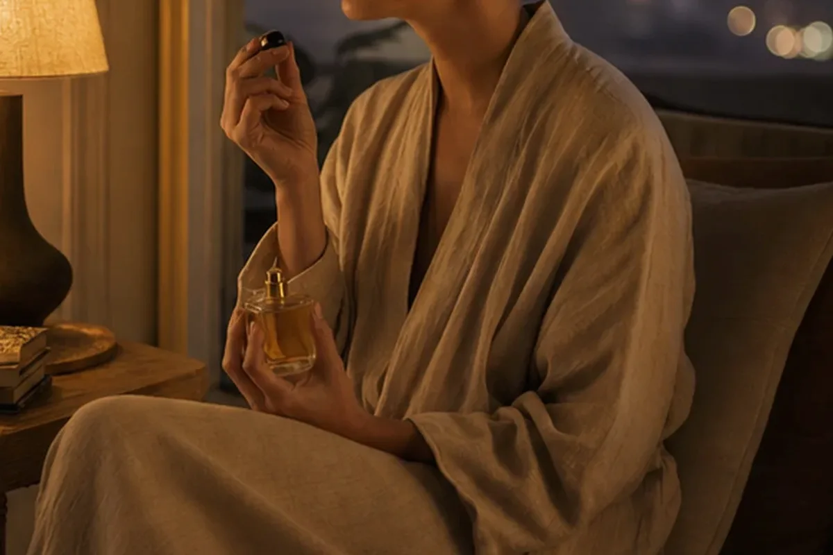 Authentischer Wohlfühlmoment passend zum Beauty-Thema Winterparfum bei kleinem Budget