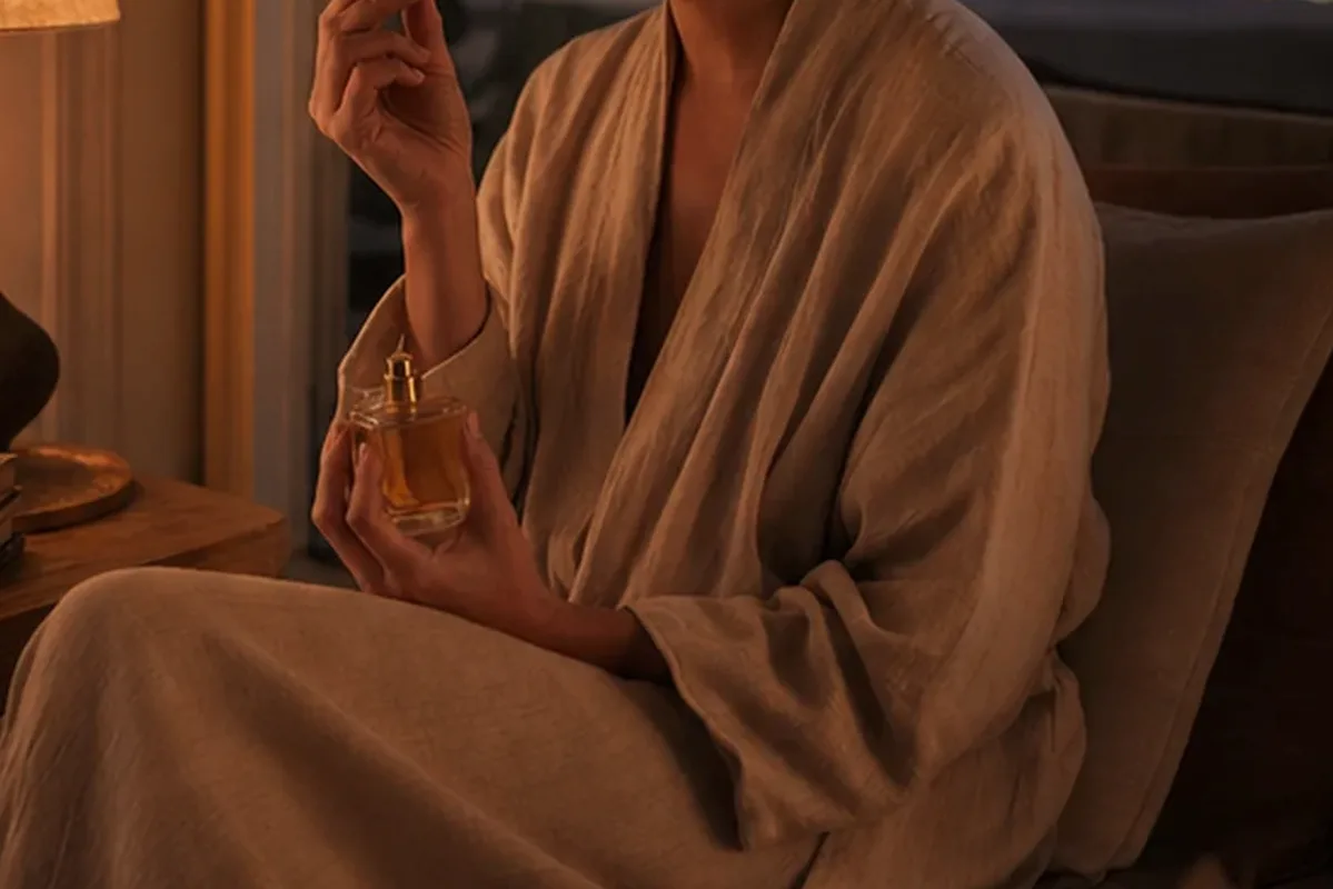Authentischer Wohlfühlmoment passend zum Beauty-Thema Sommerparfum für einen eleganten Stil
