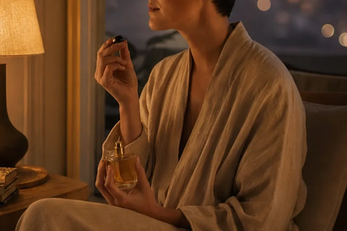 Redaktioneller Beauty-Moment zur Ausgangslage bei Moschusduft bei warmem Wetter