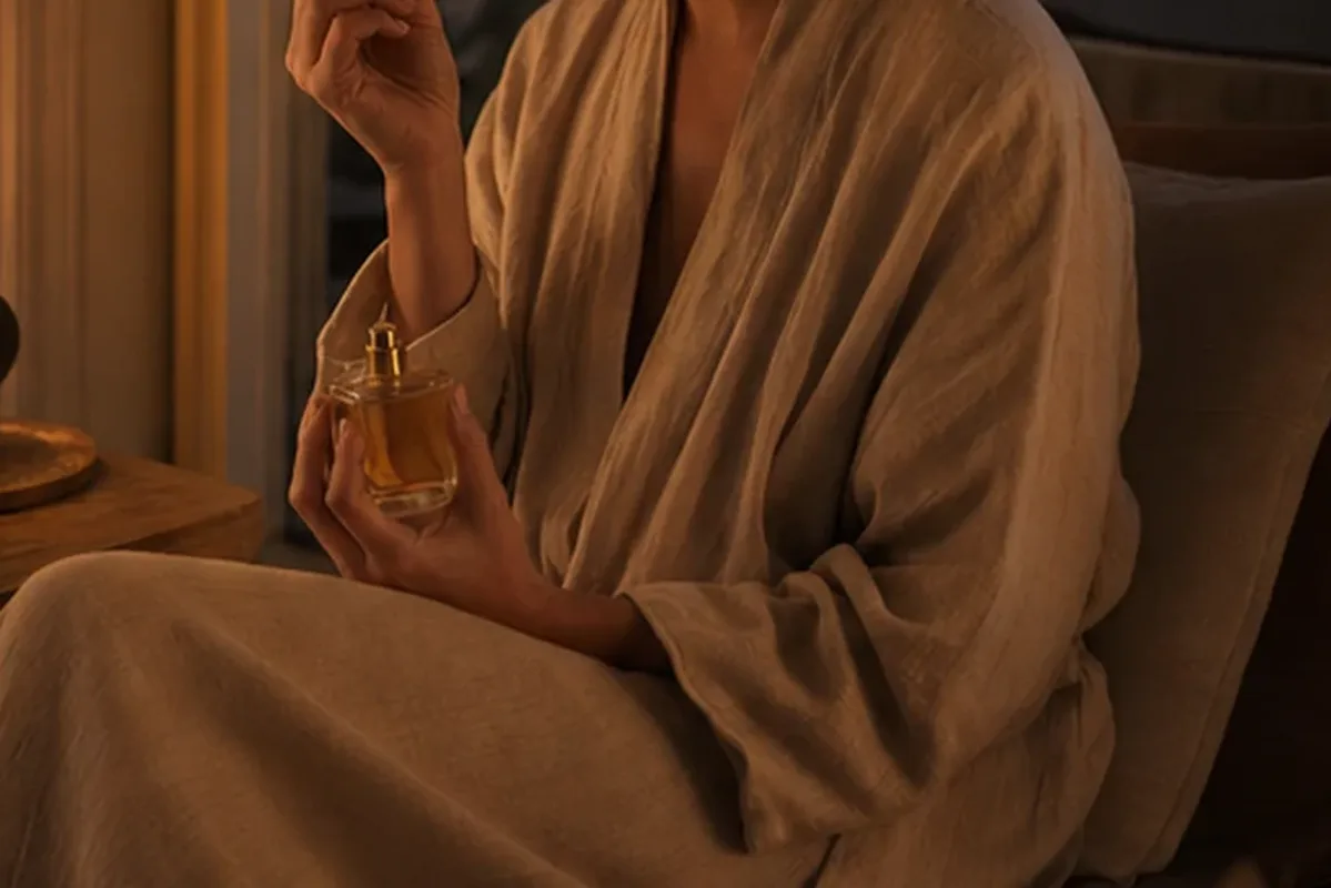 Redaktioneller Beauty-Moment zur Ausgangslage bei Winterparfum für einen minimalistischen Stil