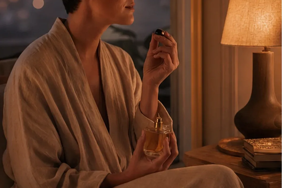 Authentischer Wohlfühlmoment passend zum Beauty-Thema Eau de Parfum bei kaltem Wetter