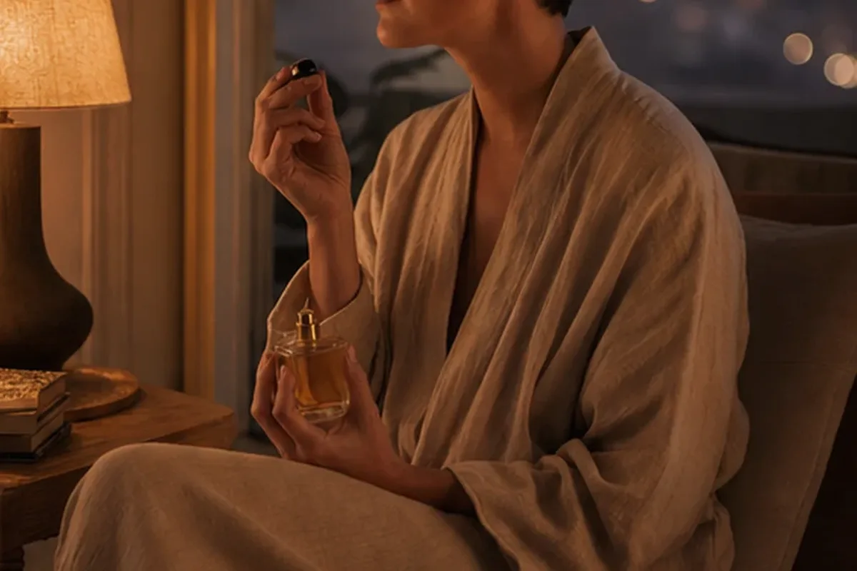 Hochwertige Beauty-Inszenierung zu Auswahlkriterien für Sommerparfum für einen minimalistischen Stil