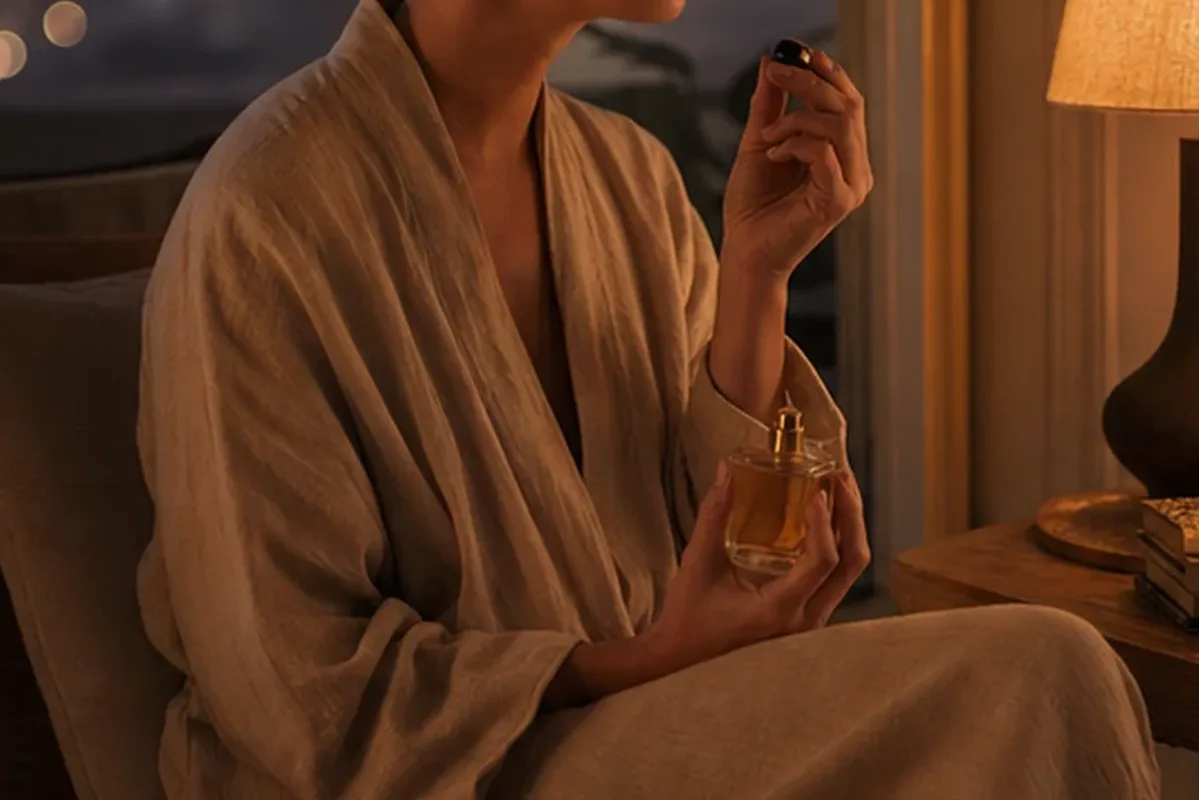 Authentische Beauty-Routine passend zum Thema Abendduft bei warmem Wetter