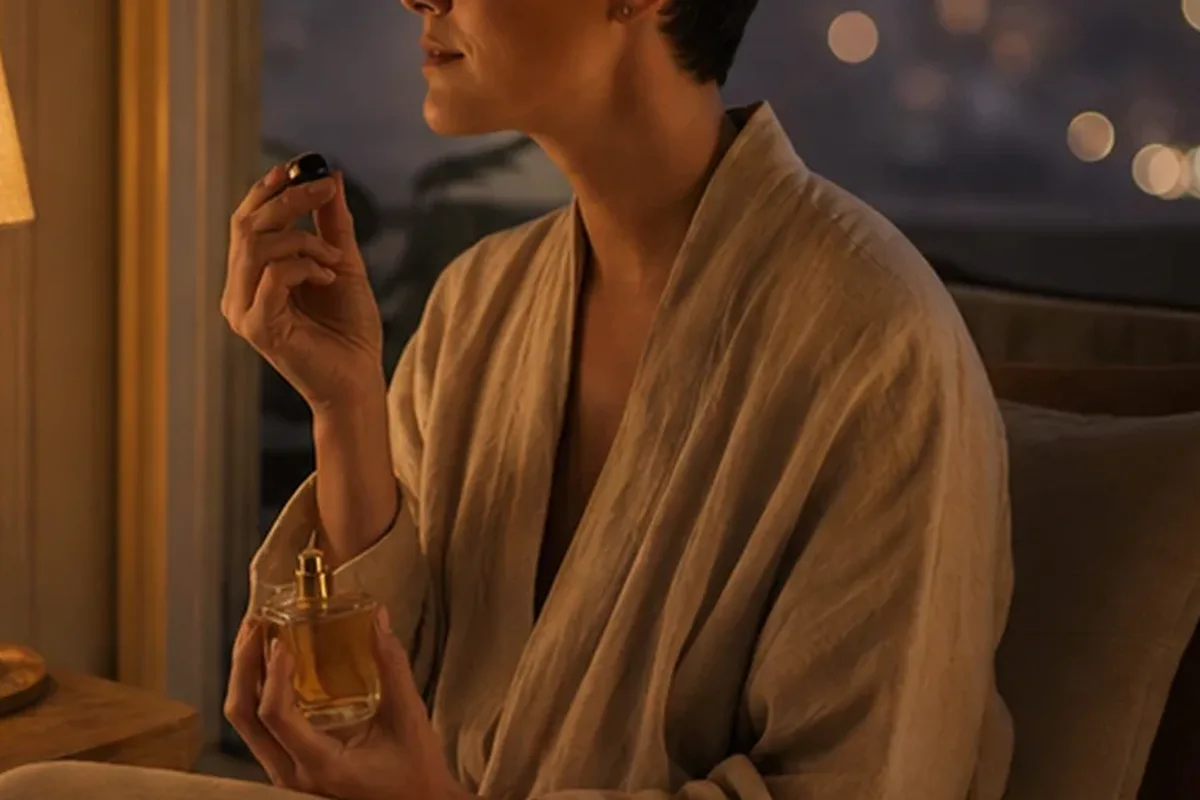 Emotionaler und authentischer Anwendungsmoment rund um Unisex-Parfum bei kleinem Budget