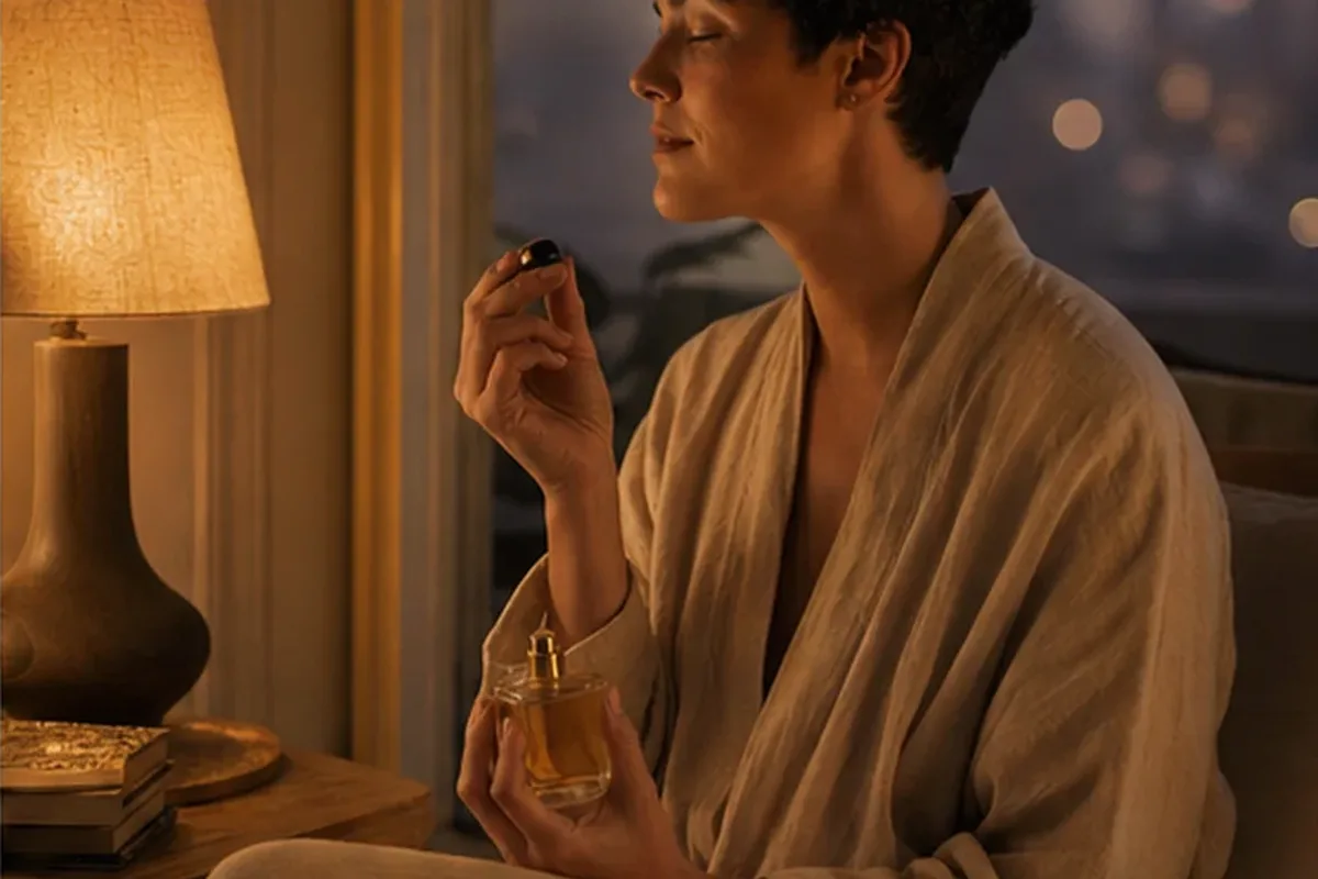 Authentischer Wohlfühlmoment passend zum Beauty-Thema Rosenduft für einen minimalistischen Stil
