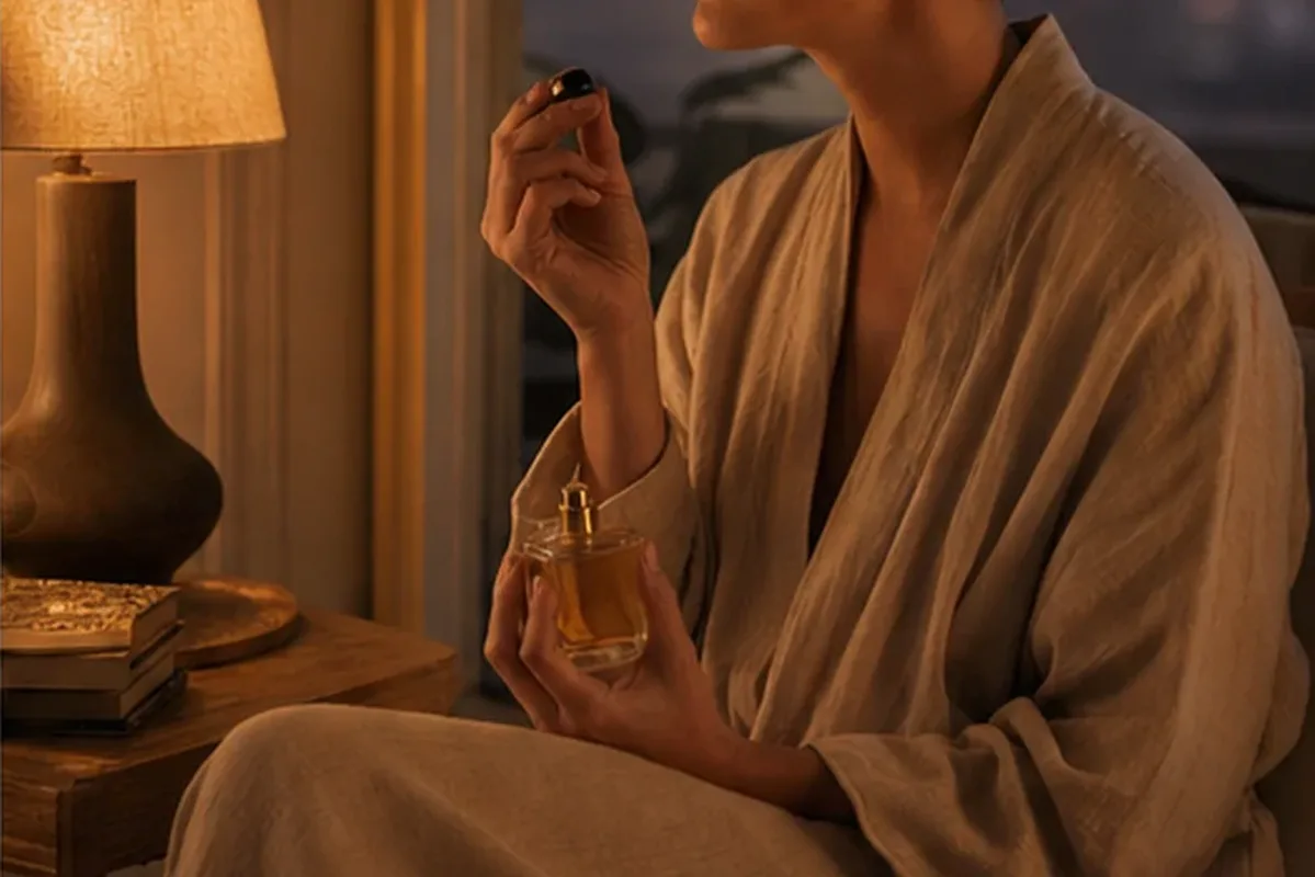 Authentischer Wohlfühlmoment passend zum Beauty-Thema Frischer Duft mit langer Haltbarkeit