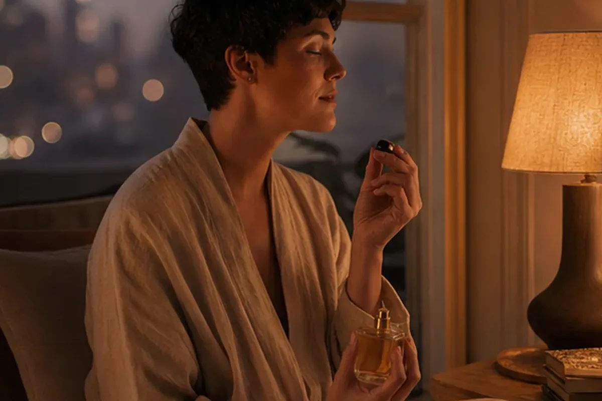 Redaktionelle Detailaufnahme zur Orientierung bei Sommerparfum bei kaltem Wetter