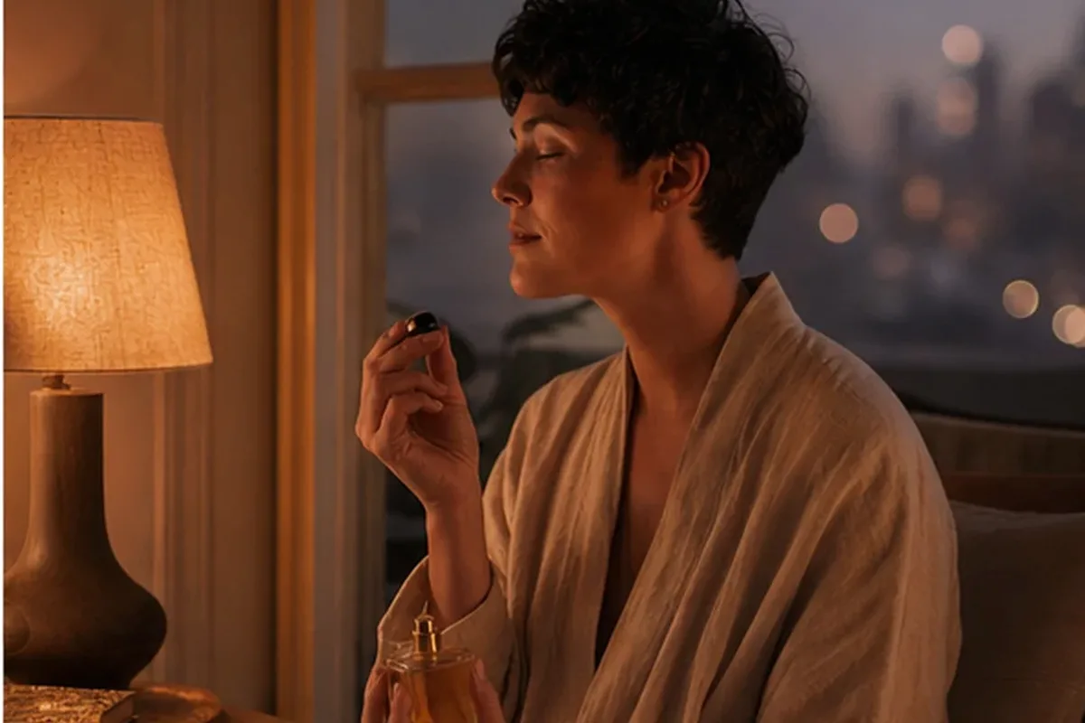 Authentischer Wohlfühlmoment passend zum Beauty-Thema Rosenduft für einen minimalistischen Stil