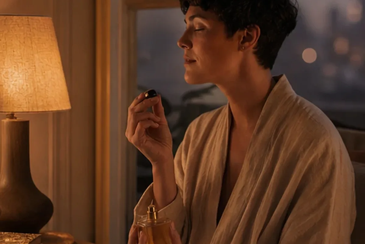 Authentischer Wohlfühlmoment passend zum Beauty-Thema Eau de Parfum bei kaltem Wetter