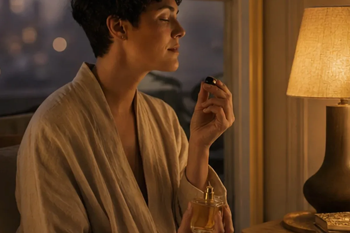 Authentischer Wohlfühlmoment passend zum Beauty-Thema Sommerparfum bei warmem Wetter