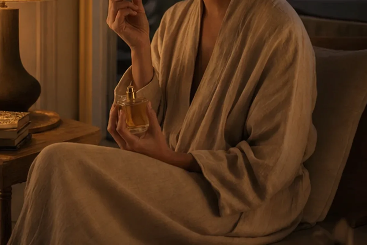 Authentischer Wohlfühlmoment passend zum Beauty-Thema Eau de Toilette mit langer Haltbarkeit
