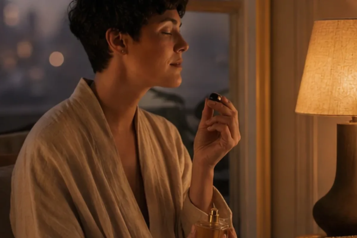 Redaktioneller Beauty-Moment zur Ausgangslage bei Moschusduft bei warmem Wetter