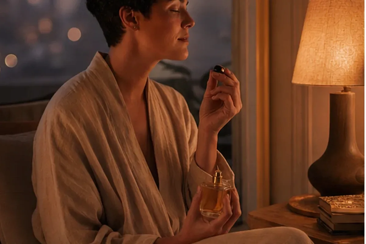 Redaktionelle Detailaufnahme zur Orientierung bei Eau de Parfum bei kaltem Wetter