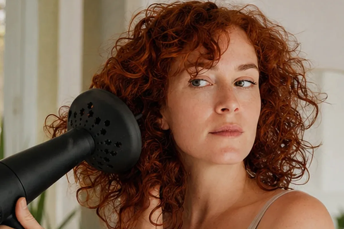 Hochwertige Beauty-Inszenierung zu Auswahlkriterien für Haartrockner bei Frizz