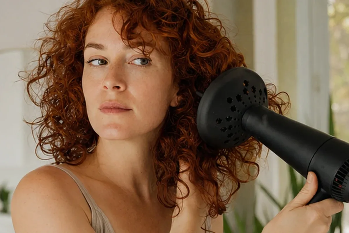 Redaktioneller Beauty-Moment zur Ausgangslage bei Lockengel für trockenes Haar