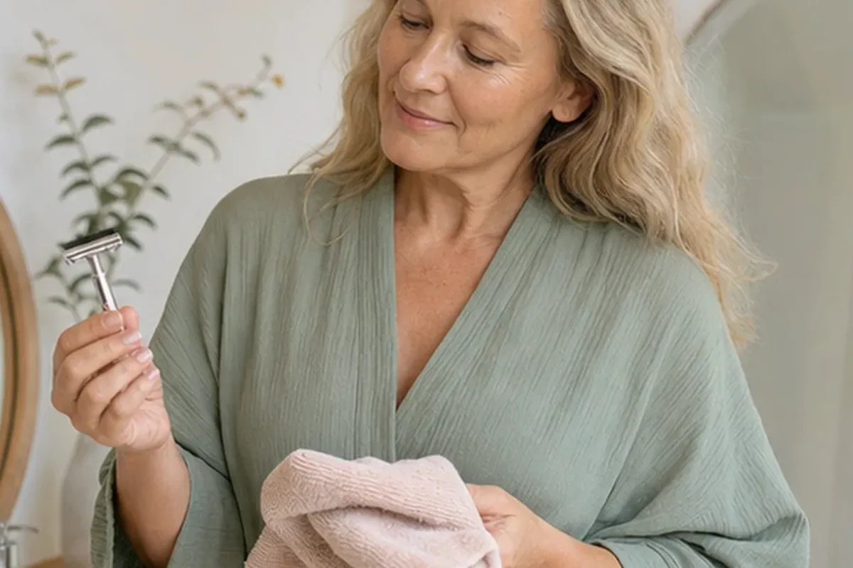 Redaktioneller Beauty-Moment zur Ausgangslage bei Gesichtsrasierer für langanhaltende Glätte