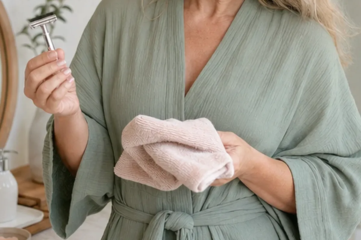 Redaktioneller Beauty-Moment zur Ausgangslage bei Enthaarungscreme für dunkle Haare