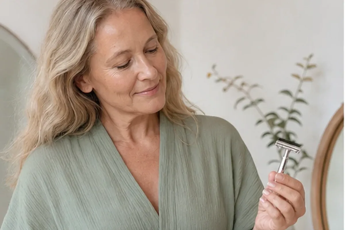 Authentischer Wohlfühlmoment passend zum Beauty-Thema Bikinizonen-Trimmer bei eingewachsenen Haaren
