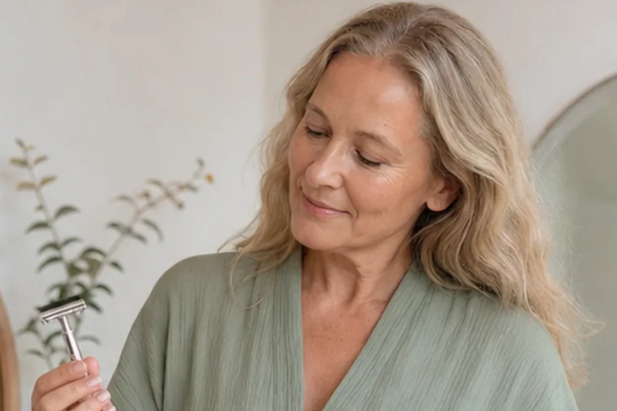Emotionaler und authentischer Anwendungsmoment rund um Peeling vor der Rasur für dunkle Haare