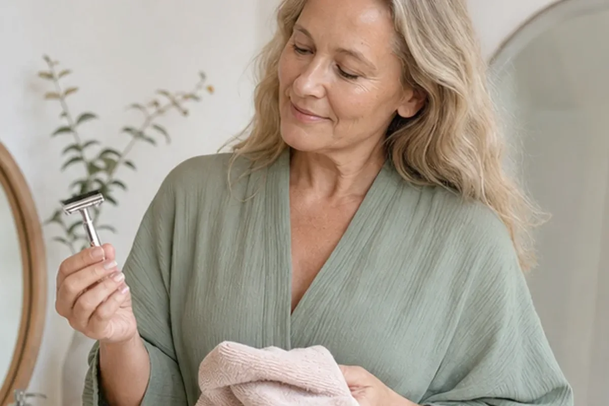 Authentischer Wohlfühlmoment passend zum Beauty-Thema IPL-Gerät bei eingewachsenen Haaren