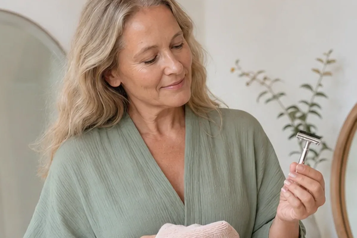 Authentischer Wohlfühlmoment passend zum Beauty-Thema Rasierhobel bei Rasurbrand