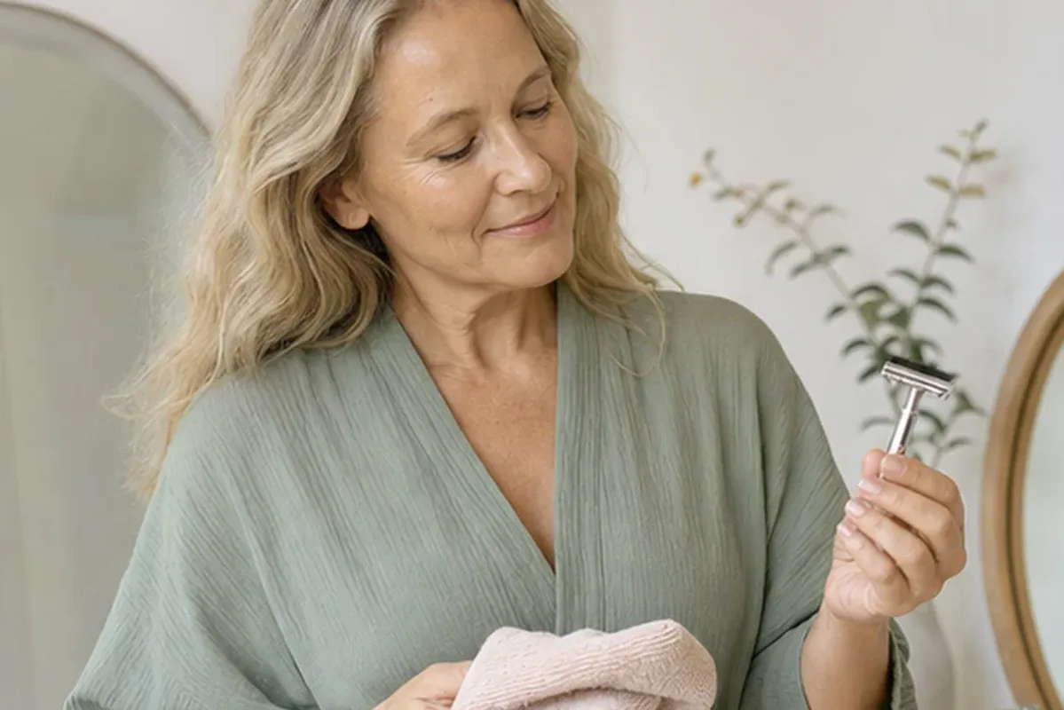 Redaktioneller Beauty-Moment zur Ausgangslage bei Nassrasierer für empfindliche Haut