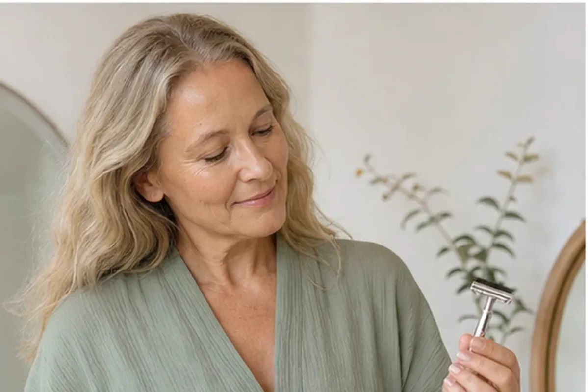 Emotionaler und authentischer Anwendungsmoment rund um Peeling vor der Rasur für dunkle Haare